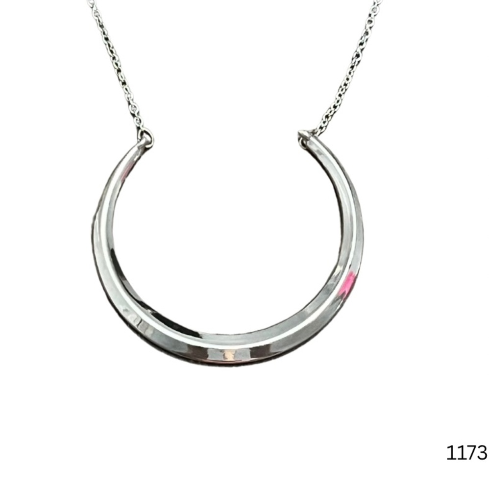 Lauren Ralph Lauren Silver Crescent Statement Necklace